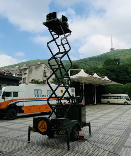 無錫市人防辦組織機動警報設(shè)施進(jìn)行警報鳴放